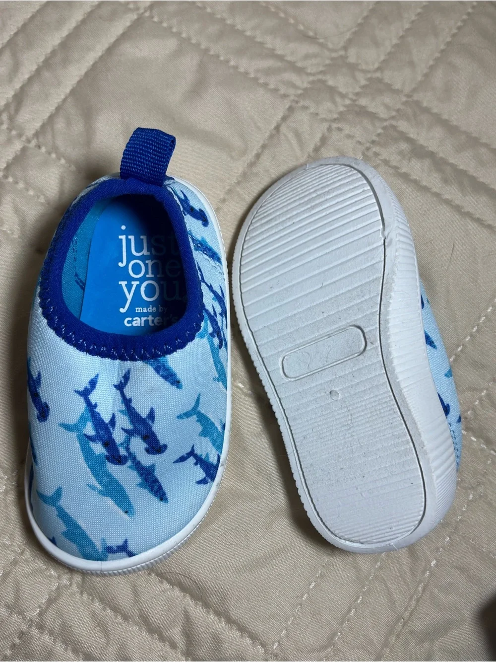Carter's Blue Shark-Print Slip-On Water Shoes